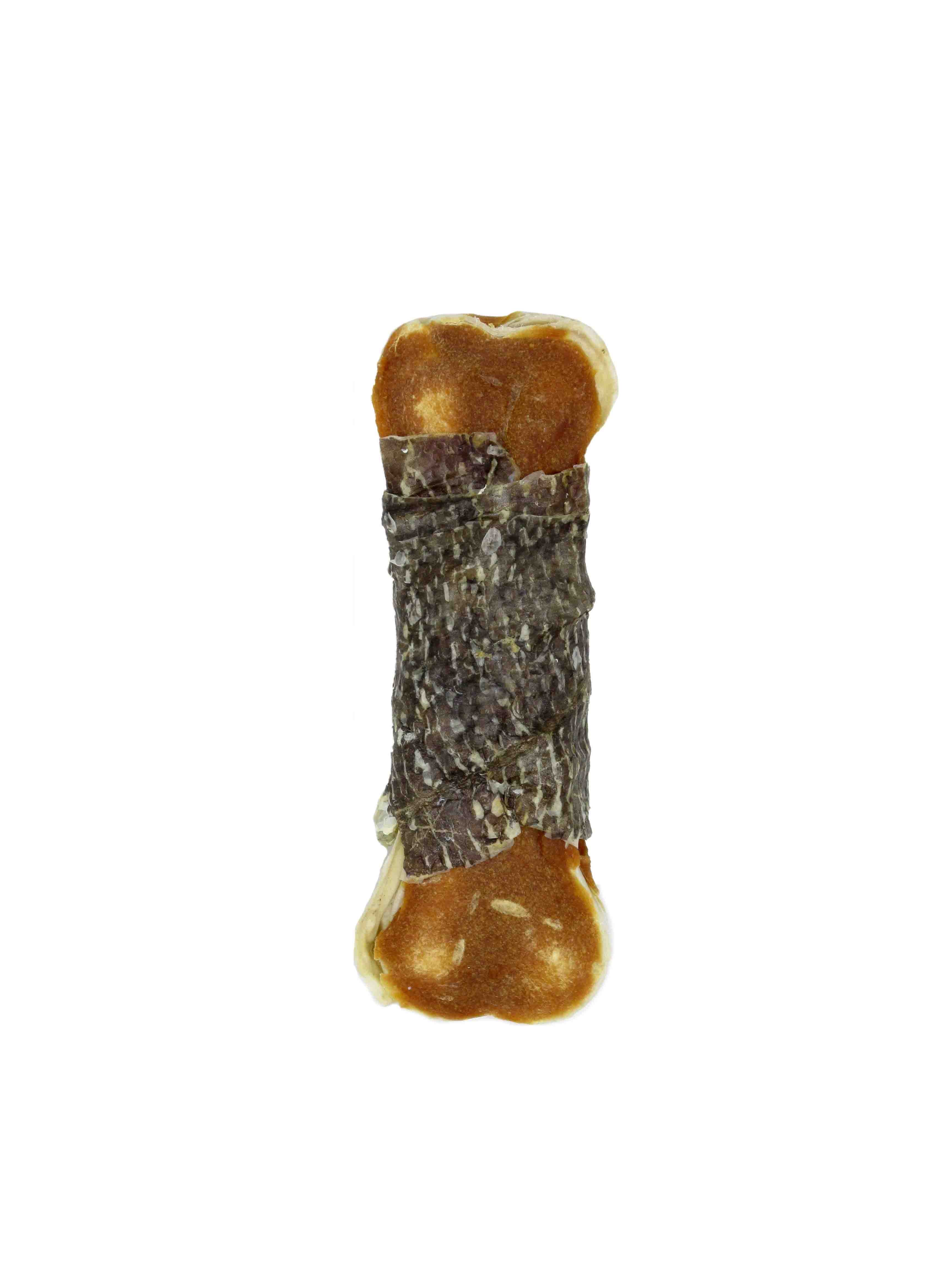 Snack hueso con pato y bacalao 10cm