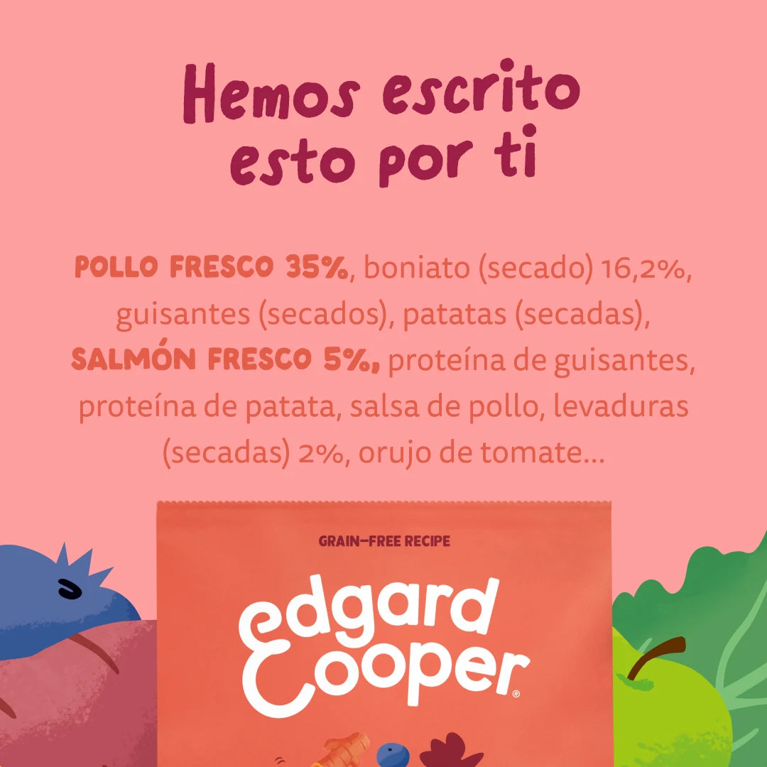 Pienso Edgard&Cooper Sénior Pollo y Salmón frescos 2,5kg
