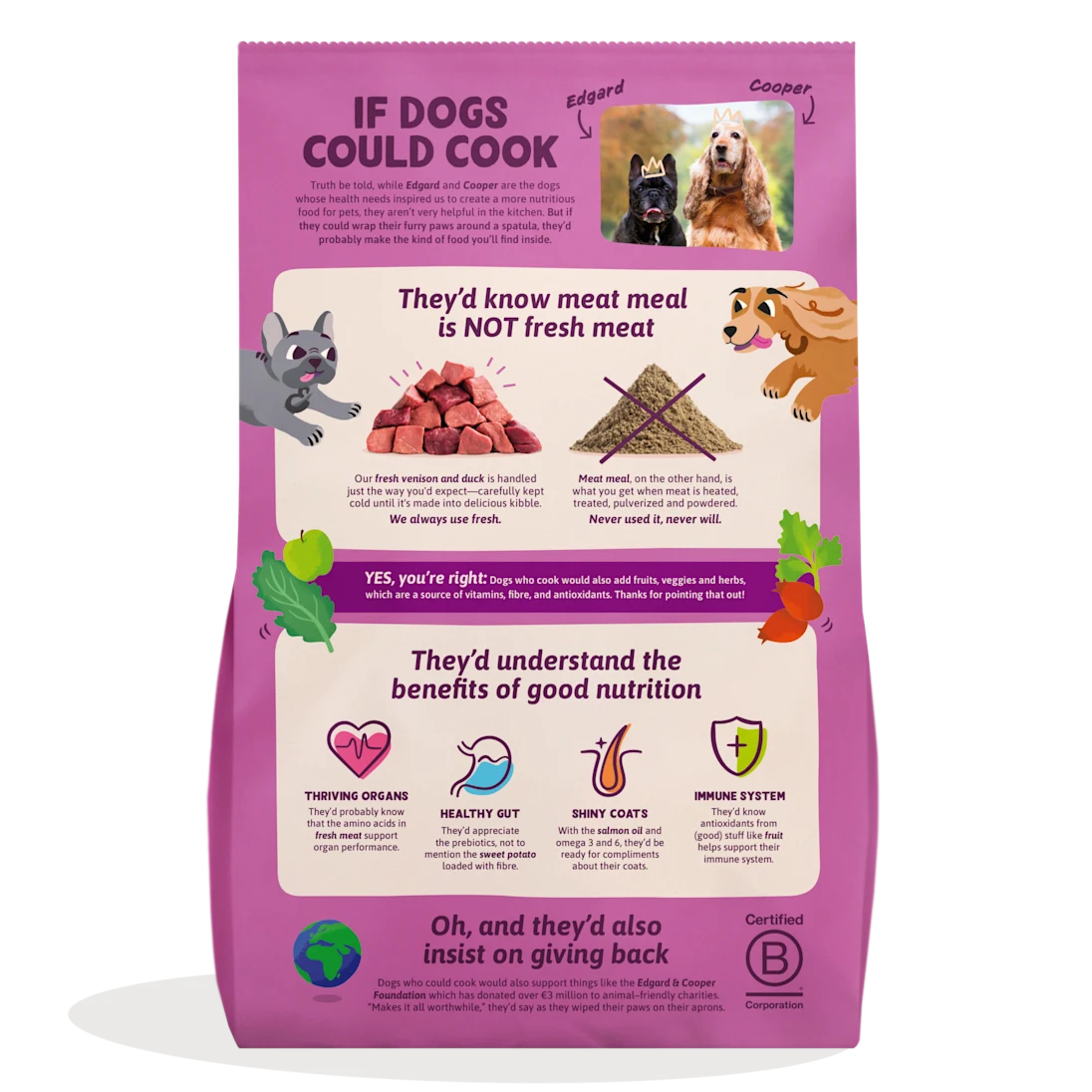 Pienso Edgard&Cooper Venado y pato frescos sin cereales 2,5kg