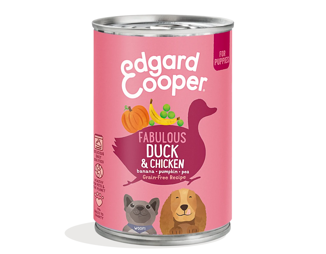 Lata Edgard&Cooper Pato y Pollo Cachorro 400gr
