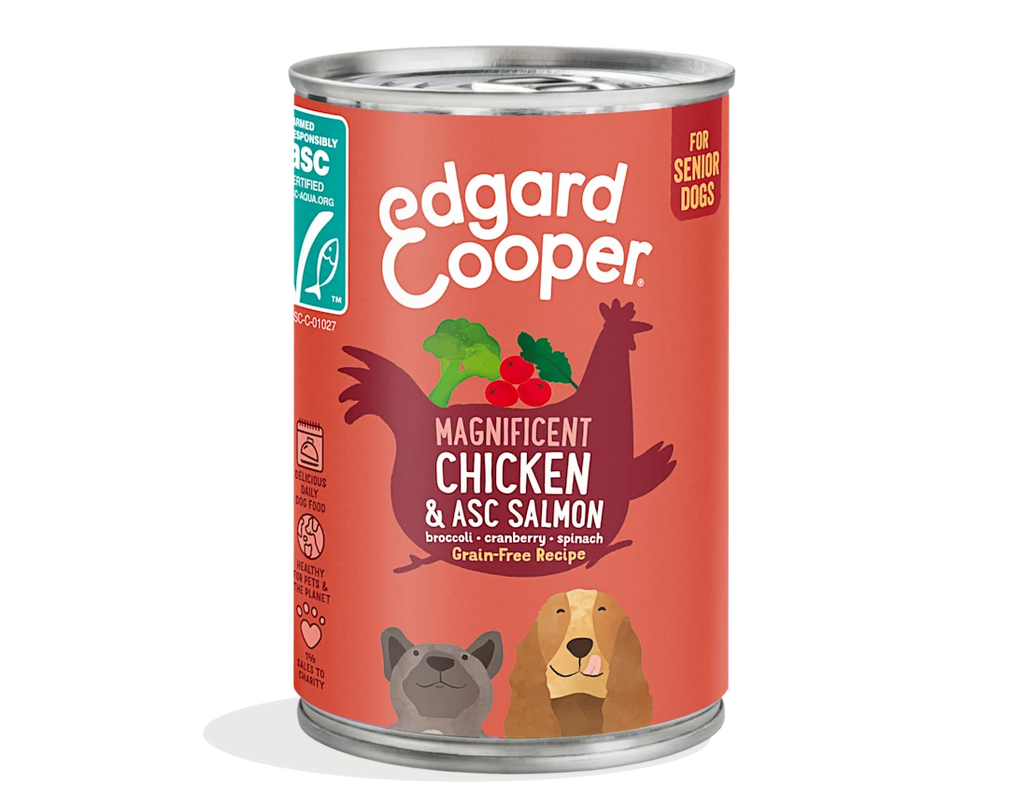 Lata Edgard&Cooper Pollo y Salmón ASC Sénior 400gr